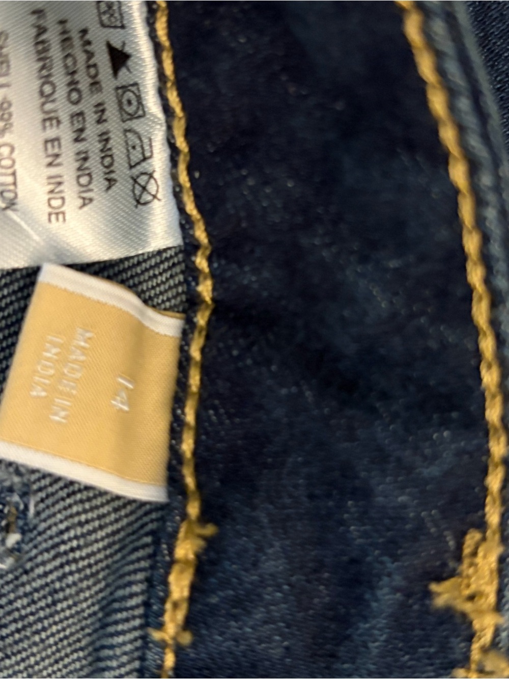 Michael Kors Dark Blue Straight Leg Jeans with Studded Pocket - Picture 7 of 7